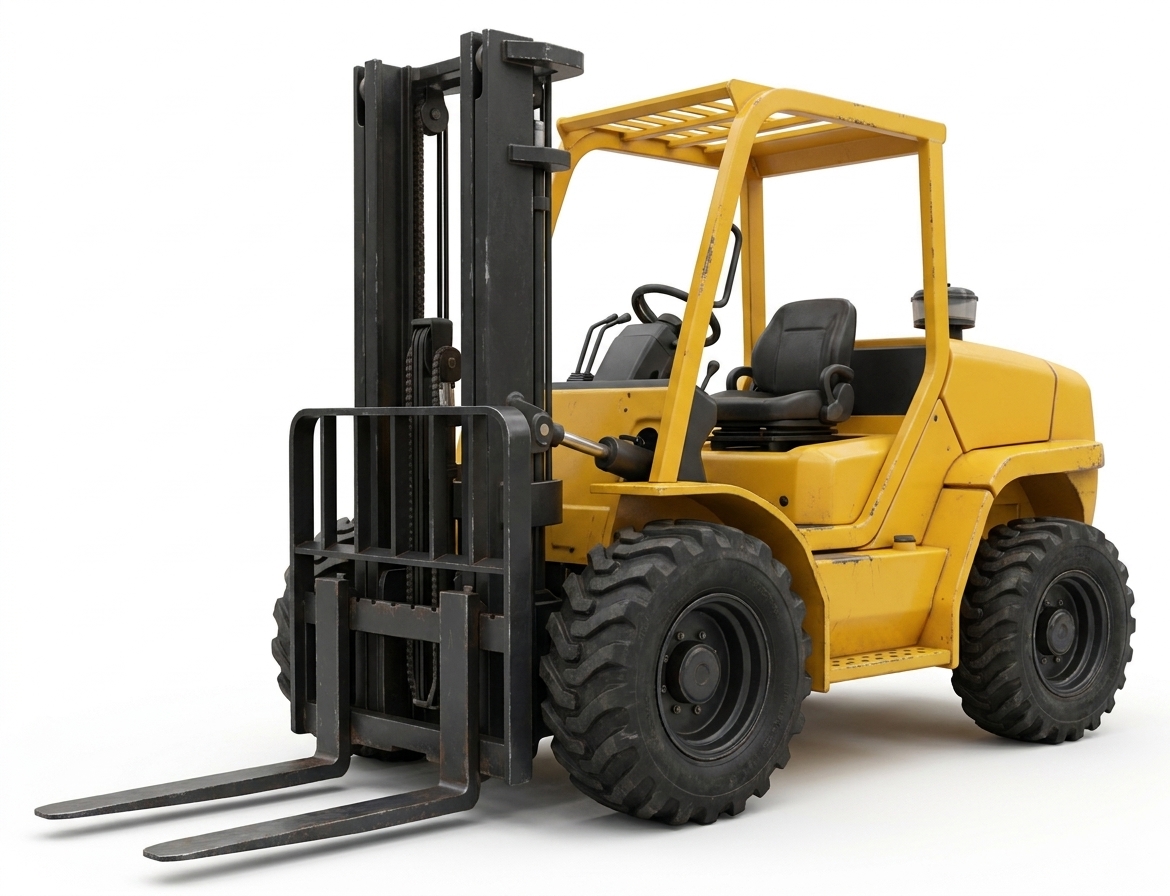 Forklift with pallet forks